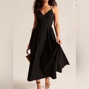Abercrombie & Fitch Black Spaghetti Strap Maxi Dress